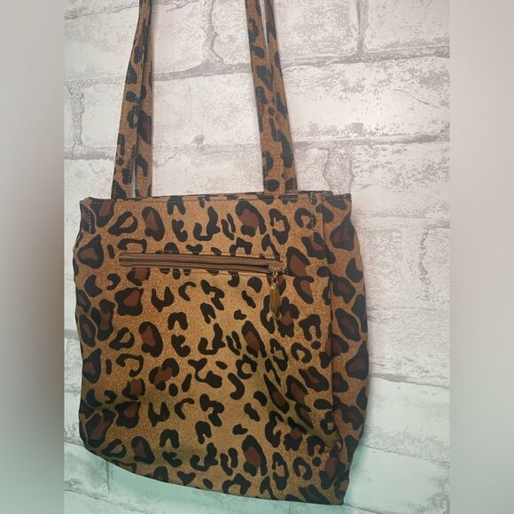 Vintage 90’s Nine West Cheetah Print Shoulder Bag Medium Sized Gold Hardware - Picture 5 of 9
